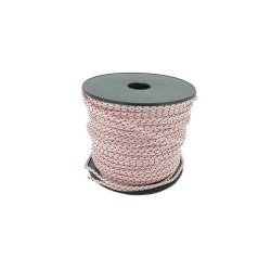 Corde lanceur polyamide blanche avec liseré rouge - Longueur 100 m - Diamètre 3 mm
