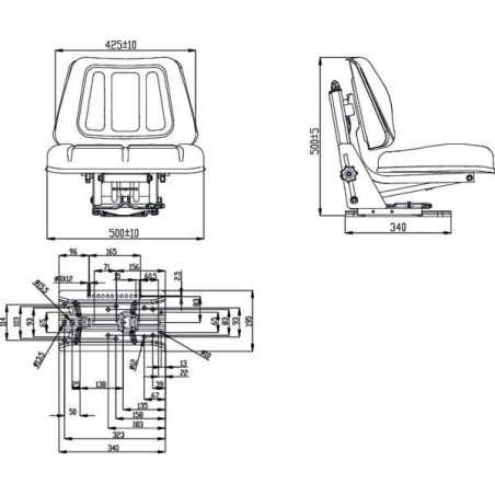 Siège à suspension mécanique GOPART TS15501GP