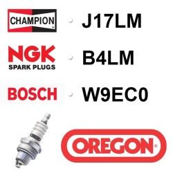 BOUGIE OREGON - CHAMPION J17LM - NGK B4LM - BOSCH W9EC0