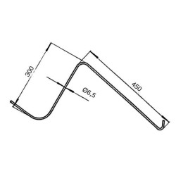 Púa para henificadora p/Vicon 450x300x6,5 UNIVERSAL