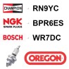 Zündkerze OREGON - CHAMPION RN9YC - NGK BPR6ES - BOSCH WR7DC
