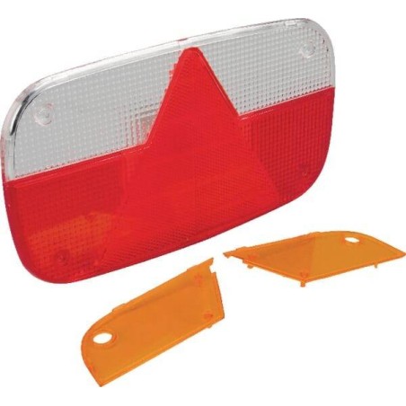 Light lens'red/transparent rectangular LH/RH/rear Aspöck