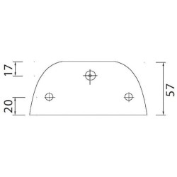 Number plate light 5W rectangular 12V transparent bolt