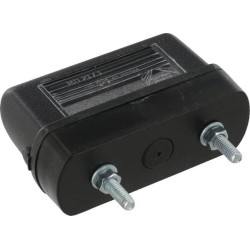 Number plate light 5W rectangular 12V black bolt on'85x49mm