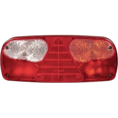 Rear light RH rectangular 24V red/transparent/amber bolt