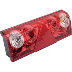 Rear light RH rectangular 24V transparent/red'bolt