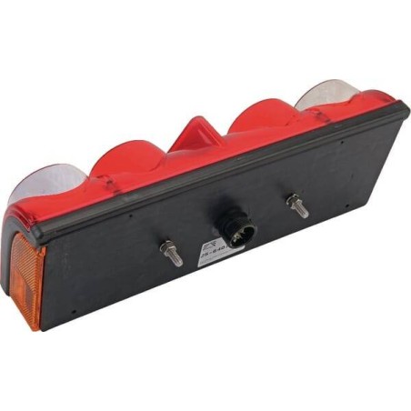 Rear light RH rectangular 24V transparent/red'bolt