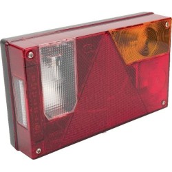 Rear light RH rectangular 12V red/amber/transparent bolt