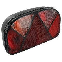 Rear light LH rectangular 12V red/transparent bolt