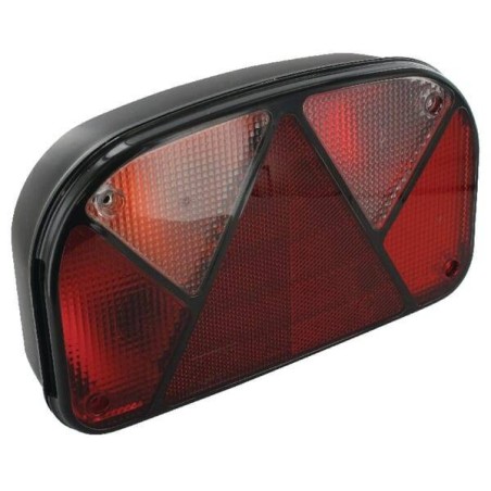 Rear light LH rectangular 12V red/transparent bolt