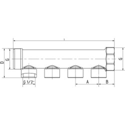 Internal threads'2 outlets UNIVERSAL DP342B