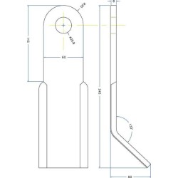 Lagarde flail blade 60x8x245 D25 UNIVERSAL 482613