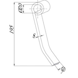 Curved Flail 30x195mm Maletti UNIVERSAL CK3450