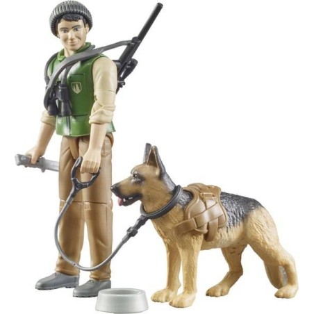 Figurine de forestier avec chien et équipements BRUDER U62660