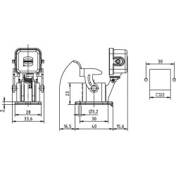 Tapa sin cierre Han3A-agg-QB-K HARTING 09200030305