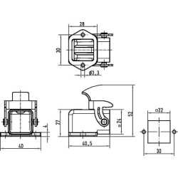 Embase encastrée HARTING 09200030801