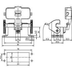 Caja de montaje 10 A HARTING 09200100321