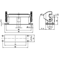 Embase encastrée HARTING 09200160301