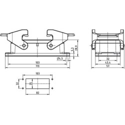 Alojamiento anexo bajo HARTING 09300160301