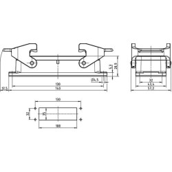 Embase encastrée HARTING 09300240301