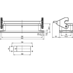 Embase encastrée HARTING 09300240307