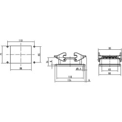 Carcasa montaje de mamparo HARTING 09300320301