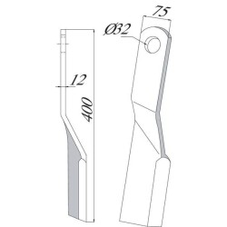 Flail blade curved 75x400 Howard UNIVERSAL CK2820