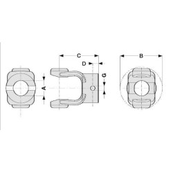 Gabel 25 Bo. 8 Spannstift COMER 151011067
