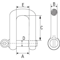 D-Shackle high-str. 1" 8500kg MCBULL FSH1
