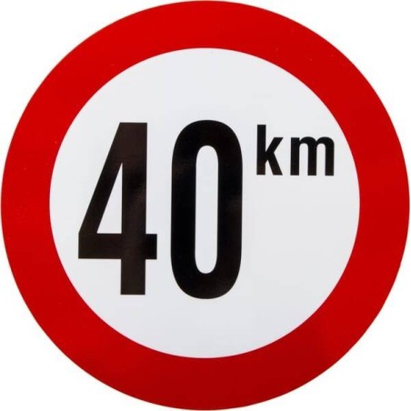 Panneau de limitation de vitesse 40km-h en PVC UNIVERSEL BK40