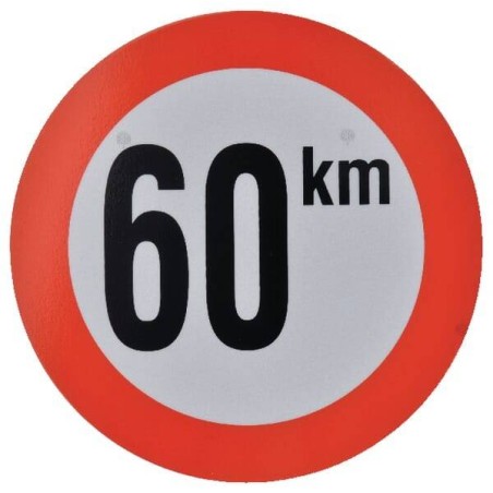 Panneau de limitation de vitesse 60km-h en PVC UNIVERSEL BK60