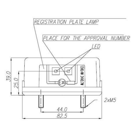Number plate light LED compact UNIVERSAL LA41003