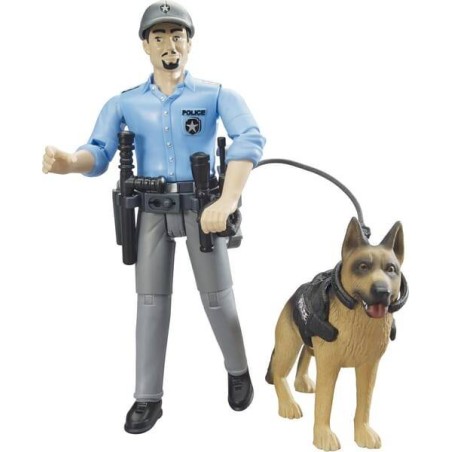 Figurine de policier avec chien BRUDER U62150