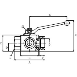 Llave de 3 vías 1/2BSP PISTER KH3KSR08