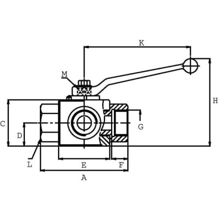 Llave de 3 vías 1/2BSP PISTER KH3KSR08
