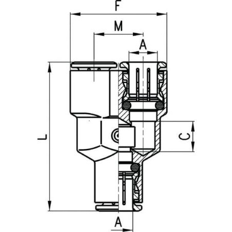 Push-in fitting CAMOZZI 65606CAM