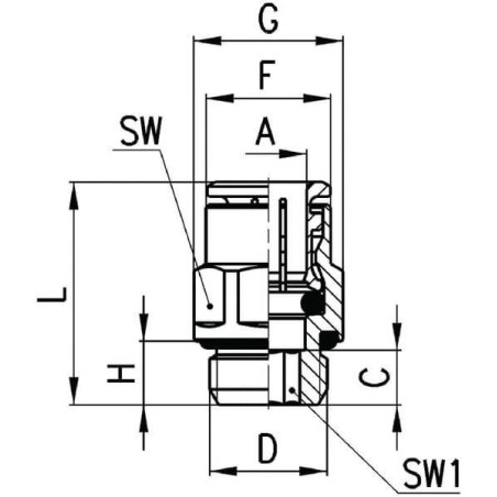 Push-in fitting CAMOZZI 65124M5