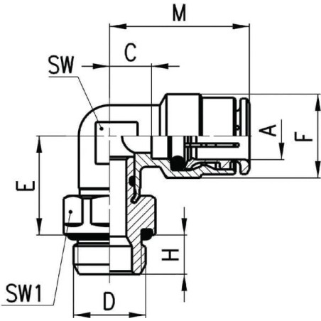 Push-in fitting CAMOZZI 65226M5