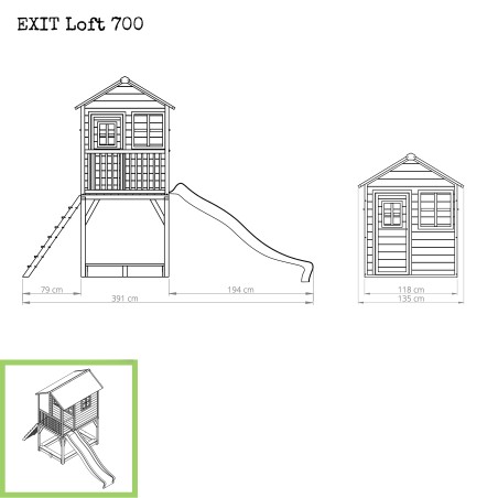 EXIT Loft 700 cabane de jeu en bois - naturel