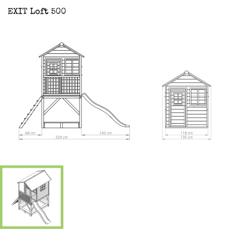 EXIT Loft 500 cabane de jeu en bois - naturel