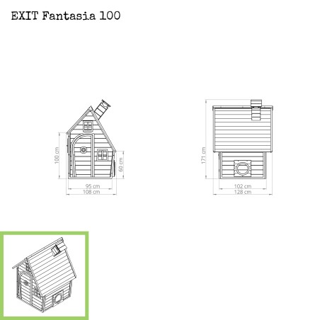 EXIT Fantasia 100 cabane de jeu en bois - vert