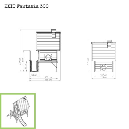 EXIT Fantasia 300 cabane de jeu en bois - rouge
