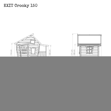 EXIT Crooky 150 cabane de jeu en bois - gris-beige