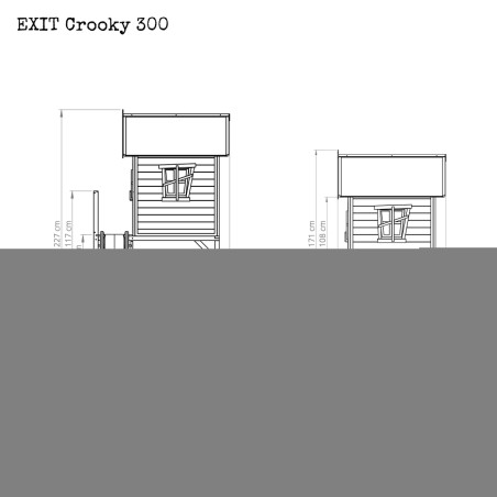 EXIT Crooky 300 cabane de jeu en bois - gris-beige