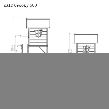 EXIT Crooky 500 cabane de jeu en bois - gris-beige