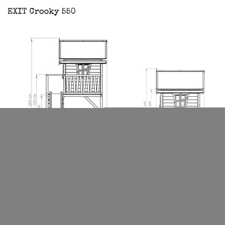 EXIT Crooky 550 cabane de jeu en bois - gris-beige