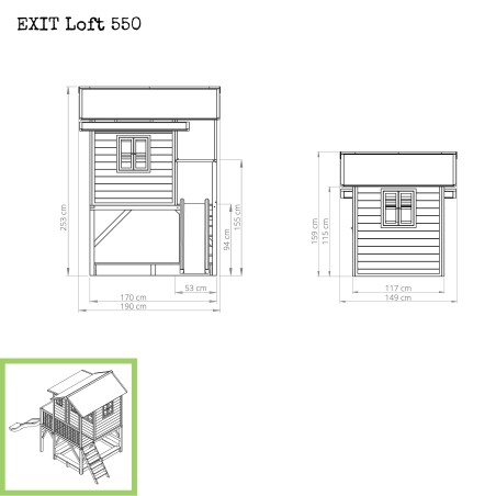 EXIT Loft 550 cabane de jeu en bois - naturel