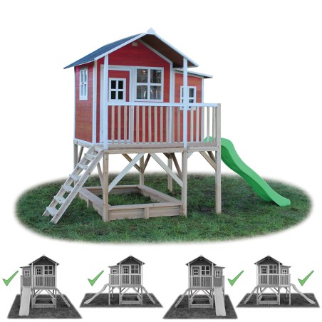 EXIT Loft 550 cabane de jeu en bois - rouge