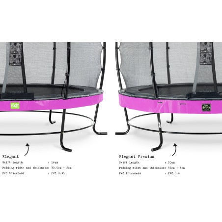 EXIT Trampoline Elegant Premium ø305cm avec filet de sécurité Deluxe - violet