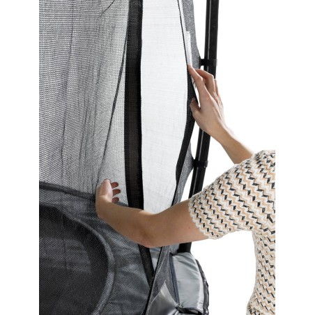 EXIT Trampoline Elegant Premium de 214x366cm avec filet de sécurité Deluxe - gris